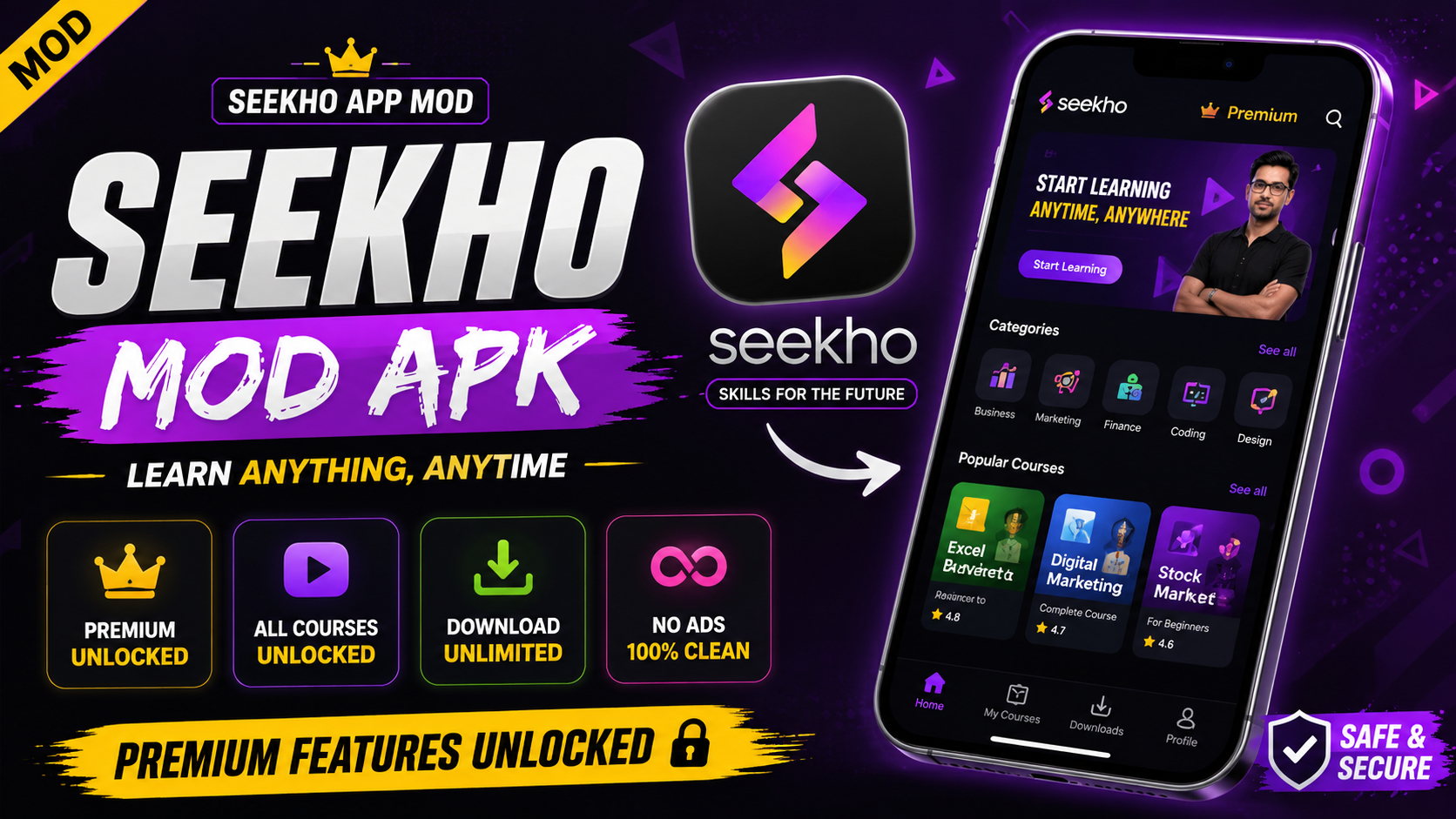 Seekho Mod APK Download [Premium Plus Unlocked, No Ads] 2026